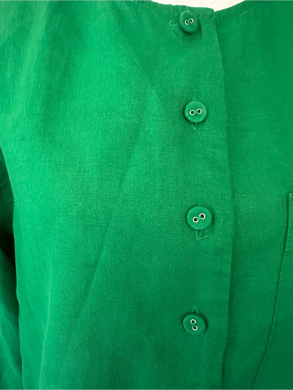 Everlane Emerald Green Linen Popover Shirt - Size Small Like New - Picture 6 of 8
